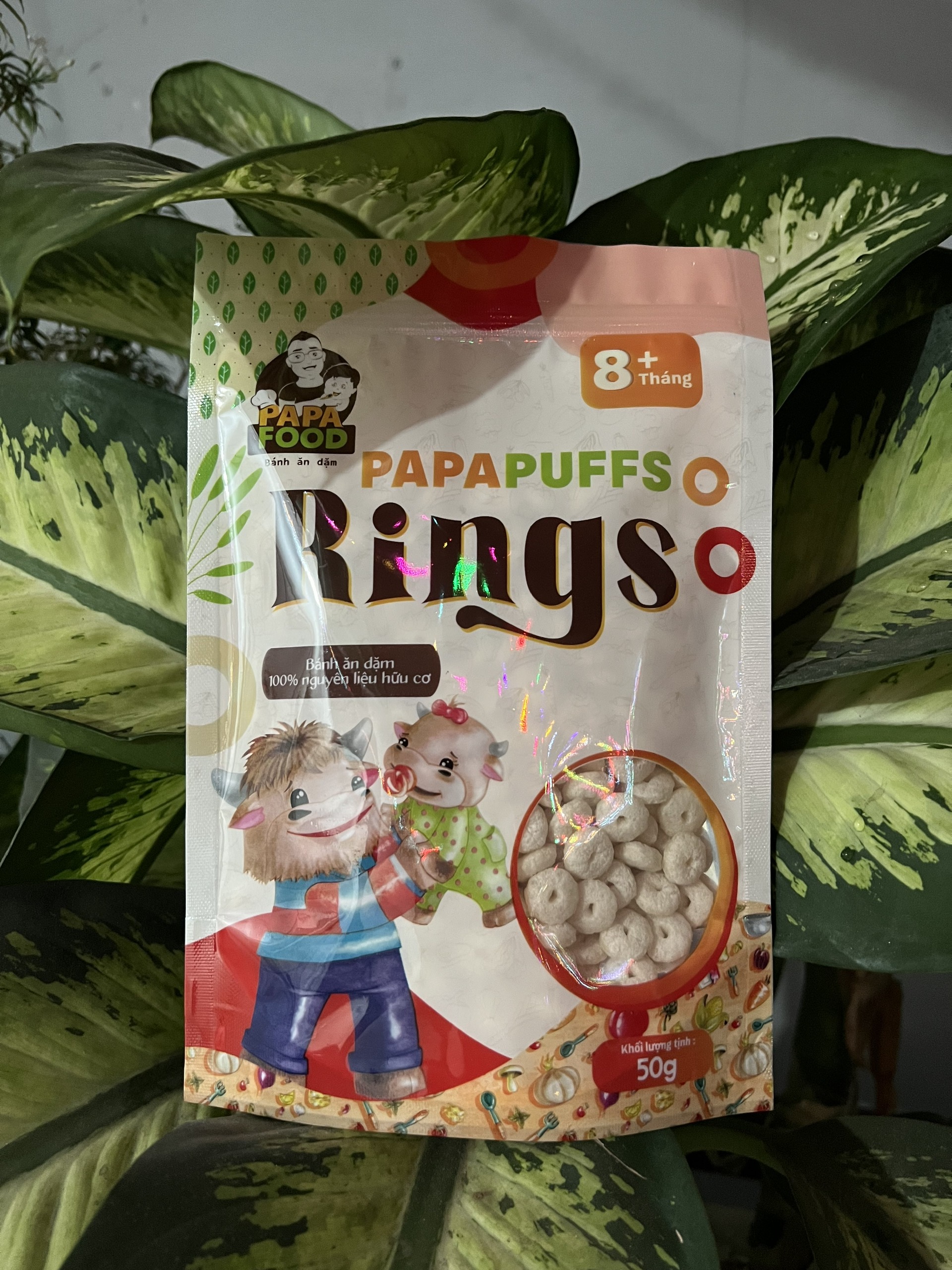 Bánh ăn dặm PAPAFOOD PAPAPUFFS RINGS - 100% Nguyên Liệu Hữu Cơ