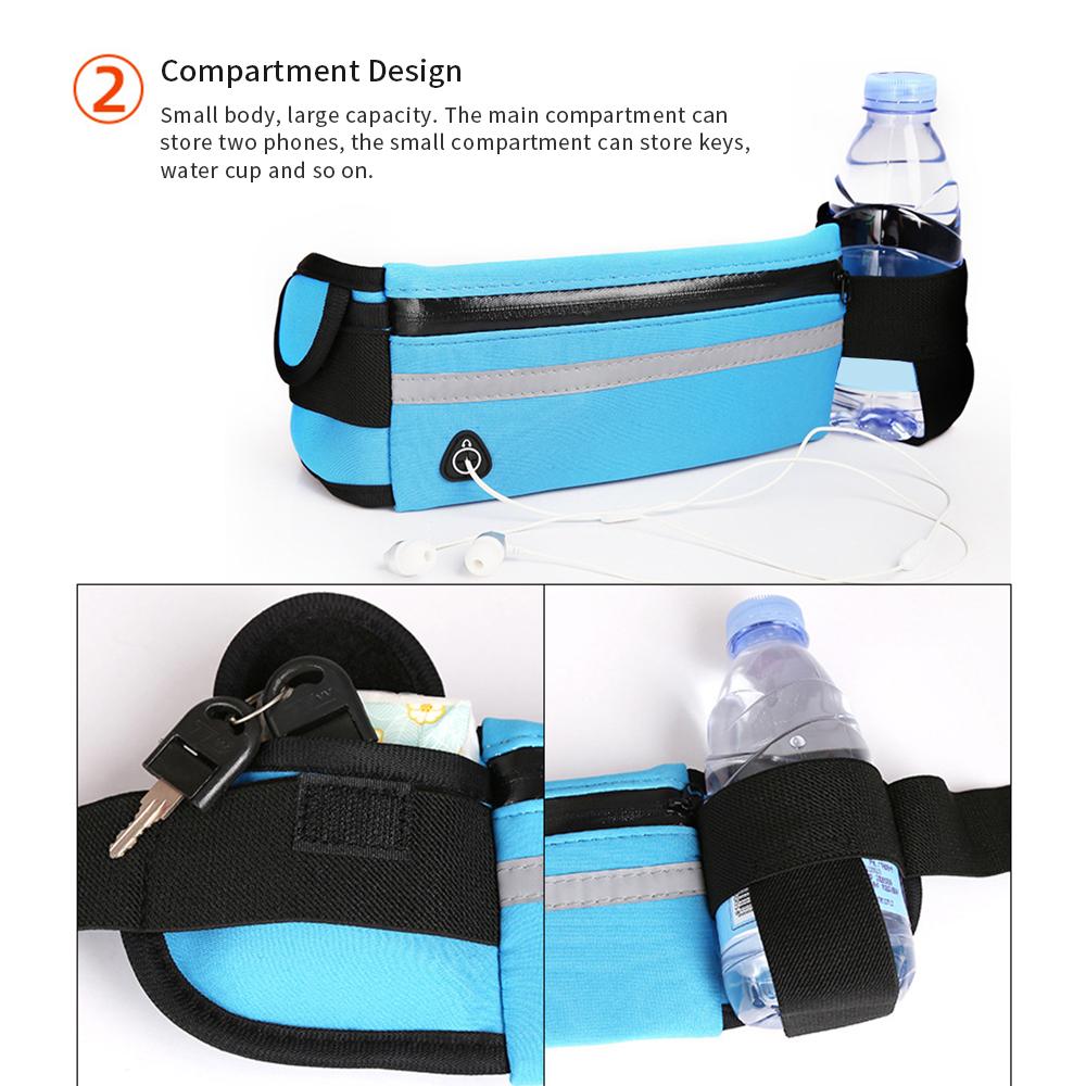 Túi đựng điện thoại đeo lưng chống nước đa chức năng để tập luyện ngoài trời-Màu Trời xanh