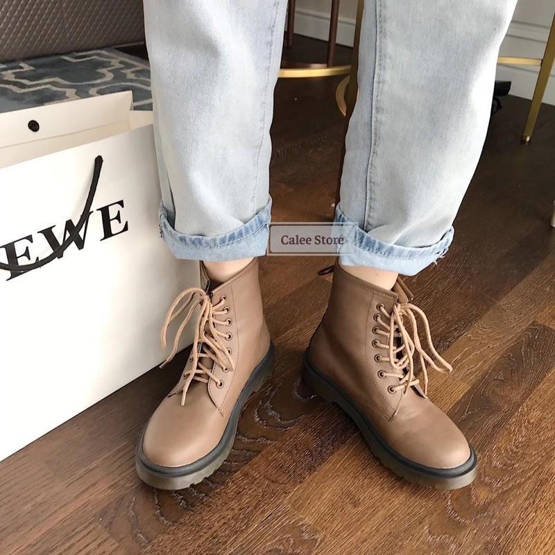 (ẢNH THẬT) Boots dáng dr martens cao cổ, giày da mềm chất đẹp, màu đen nâu chuẩn size, dễ phối đồ. Bốt có sẵn đủ size