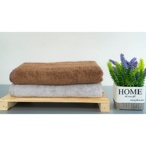 Set 2 Khăn Tắm Cotton Organic Xuất Hàn 70x140cm, Dày Dặn Thấm Hút Nước Tốt - Chính Hãng (Giao Màu Ngẫu Nhiên)