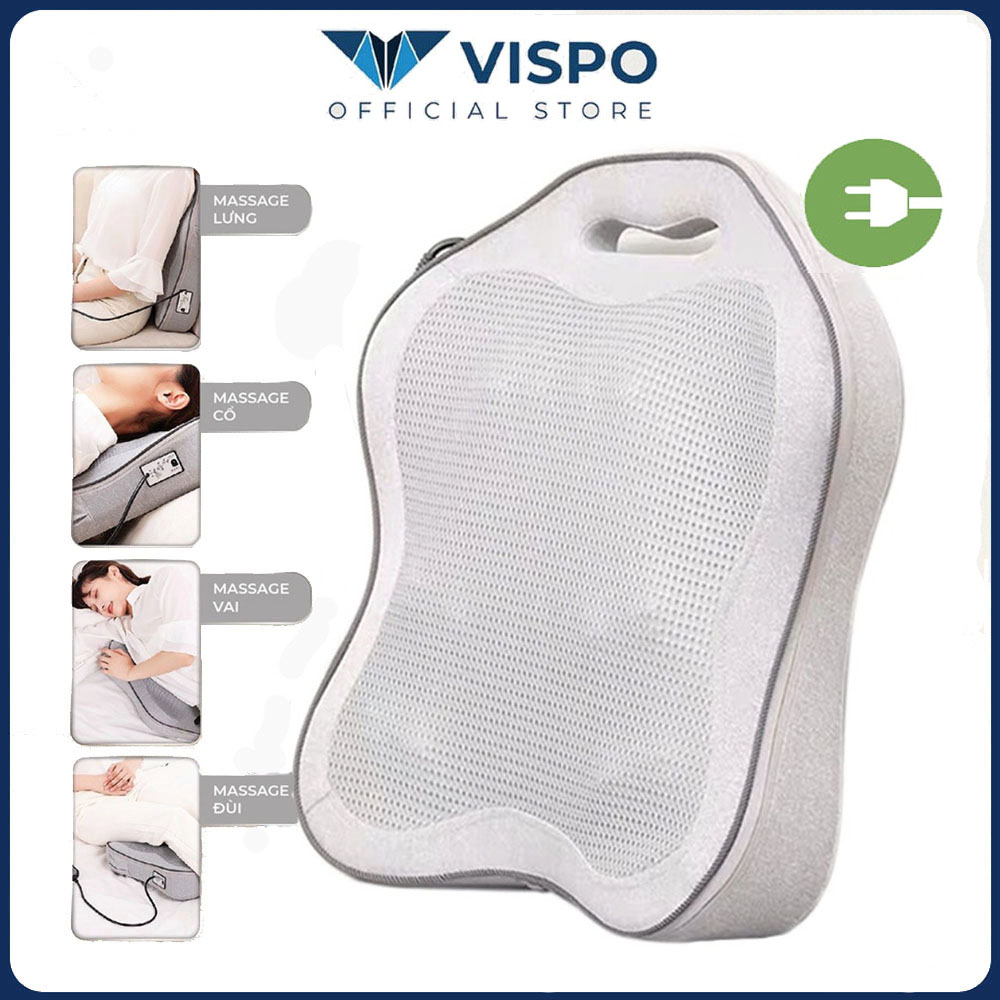 Gối Massage Toàn Thân Hồng Ngoại VISPO VP-G21D - Gối Mát Xa Cổ, Vai, Lưng Giảm Đau Mỏi Cơ Thể, Phù Hợp Sử Dụng Tại Nhà, Văn Phòng Hay Trên Ô tô