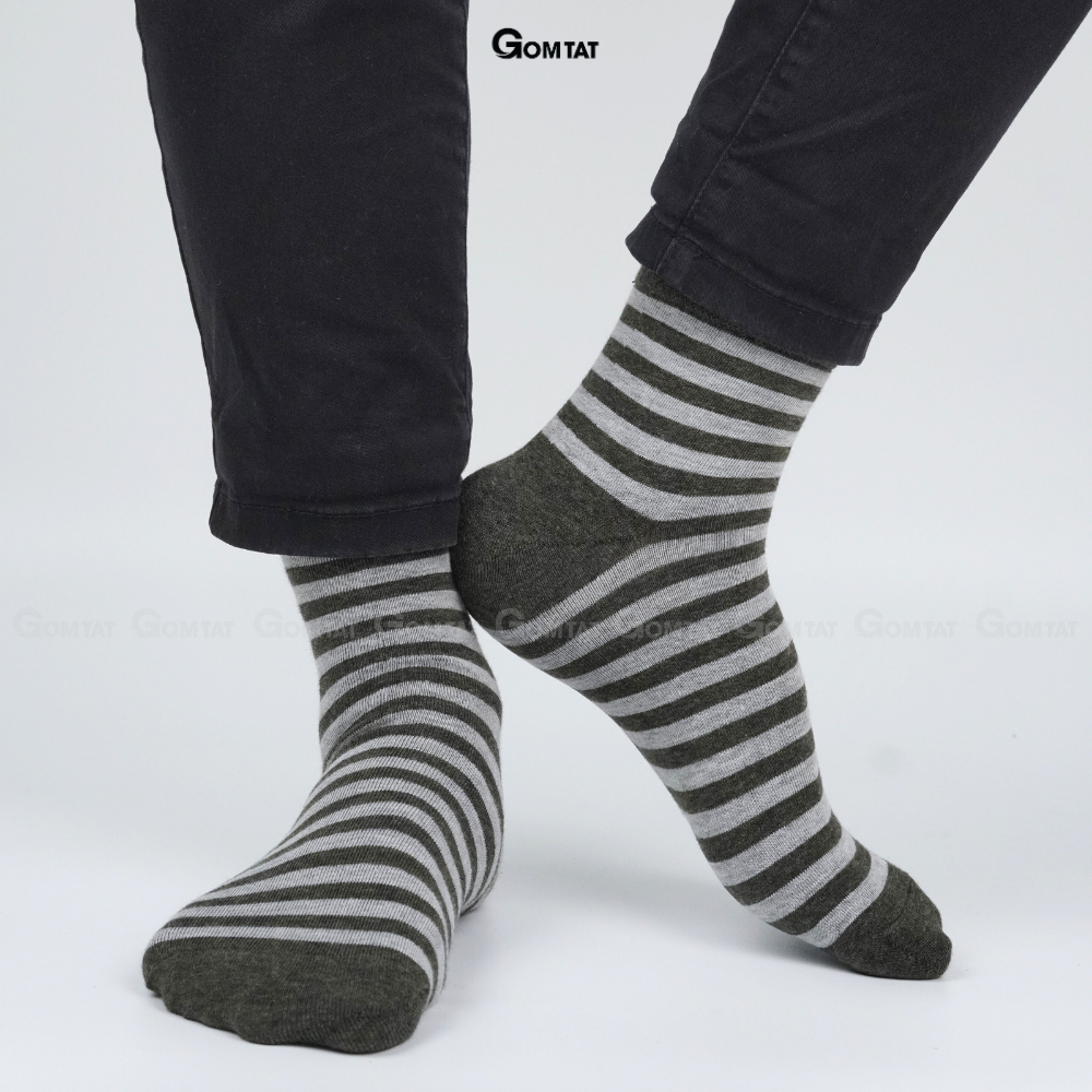 Hộp 5 đôi tất nam cổ lửng công sở GOMTAT cao cấp mẫu MIX08, chất liệu cotton mềm mại, hút ẩm thoáng khí - GOM-MIX08-LUNGSOC-CB5