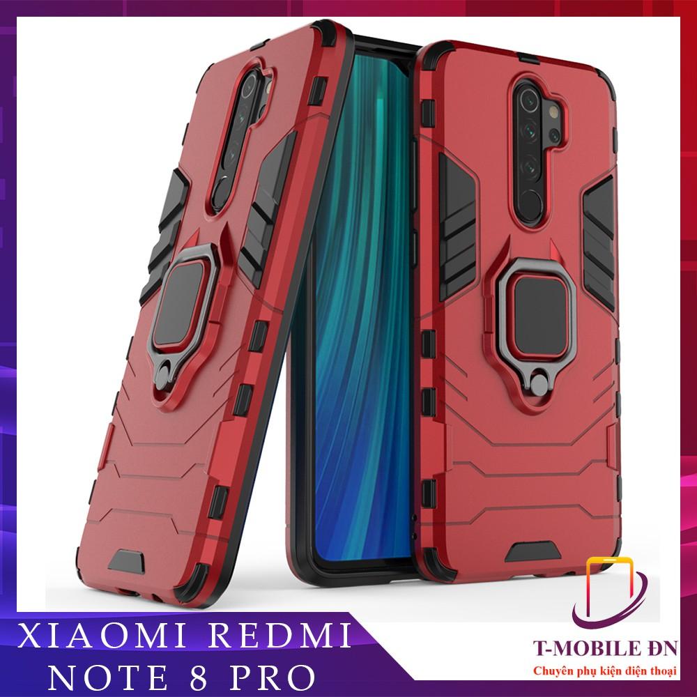 Ốp lưng cho Xiaomi Redmi Note 8 Pro iron man chống sốc kèm nhẫn xoay chống xem video bảo vệ camera