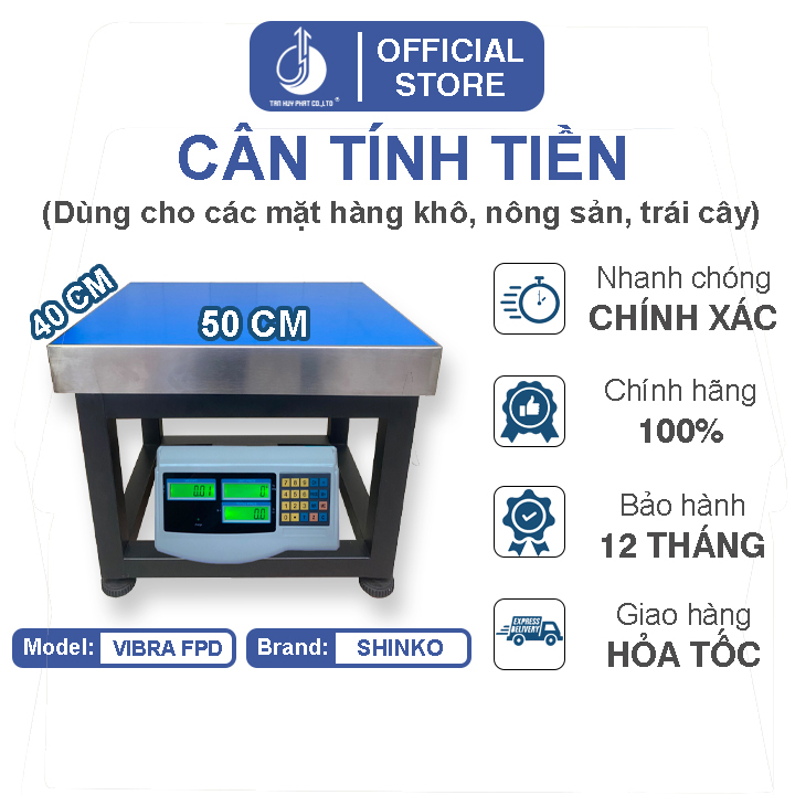 Cân Điện Tử Tính Tiền Vibra FPD - Mặt Bàn Cân 400X500MM