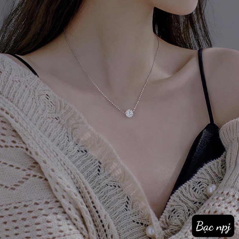 Dây chuyền cầu đá, Vòng cổ nữ Bạc Ta ️ SIÊU HOT ️ dành cho nữ - Bạc Npj