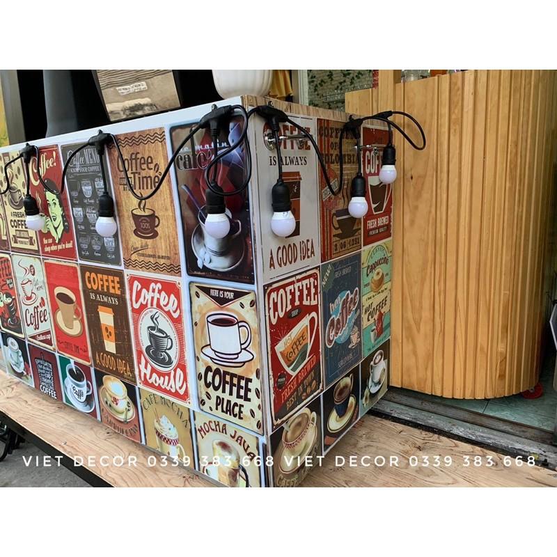 Decal Decor Vintage - Set 20 tấm Decal Coffee - Poster Trang trí Tường, Nội thất