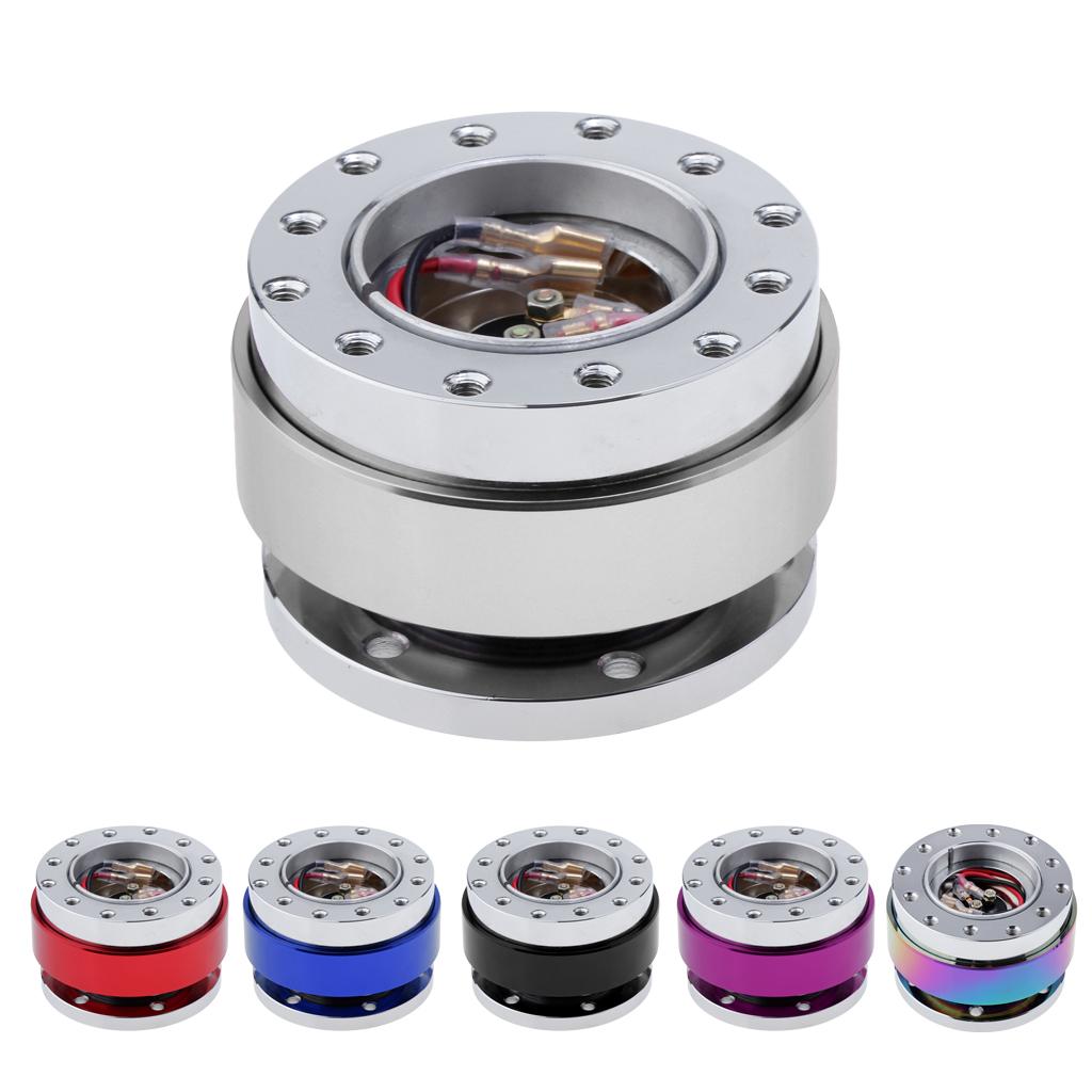 Silver Car Steering Wheel Quick Release Snap Off HUB Adapter Kit