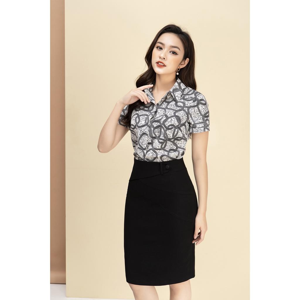 Áo sơ mi nữ công sở LUPERI LFSM1115 cổ đức hoa văn trẻ trung, hiện đại, dễ mix đồ