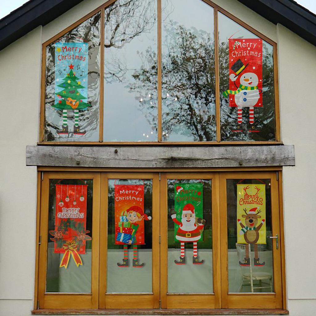 Merry Christmas Ornaments Santa Claus Banner Door Window Hanging Decor-01