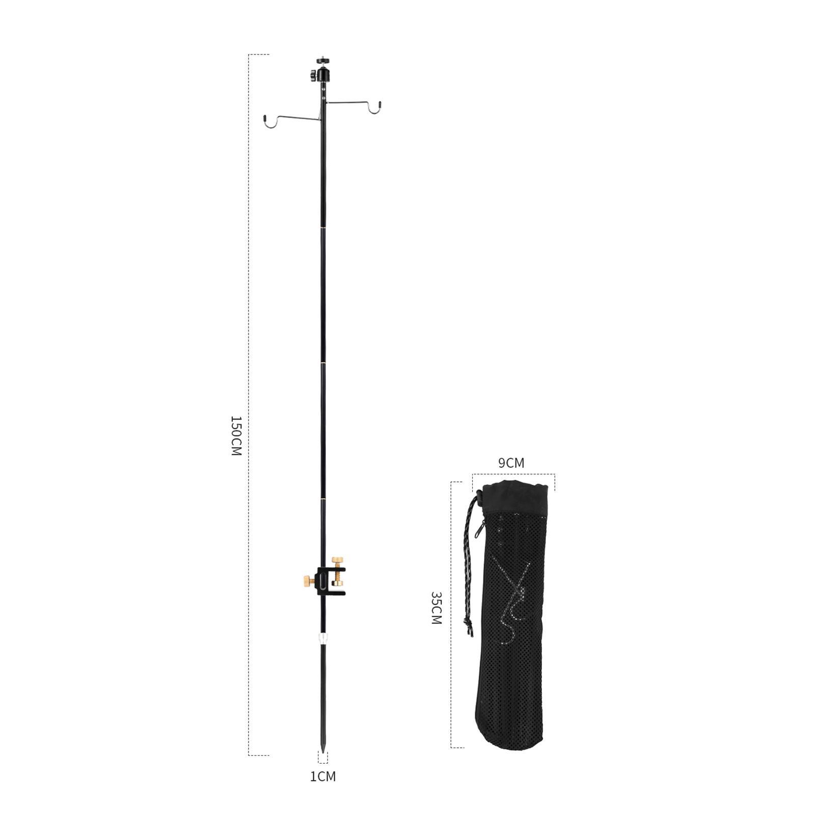 Camping Lantern Stand, Light Stand Hanger, Foldable Portable Aluminum Lantern Pole Hanger, Light Holder for Outdoor Hiking Garden BBQ Fishing