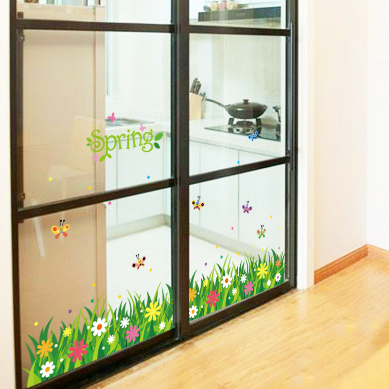 Decal dán chân tường Cỏ mùa xuân Spring