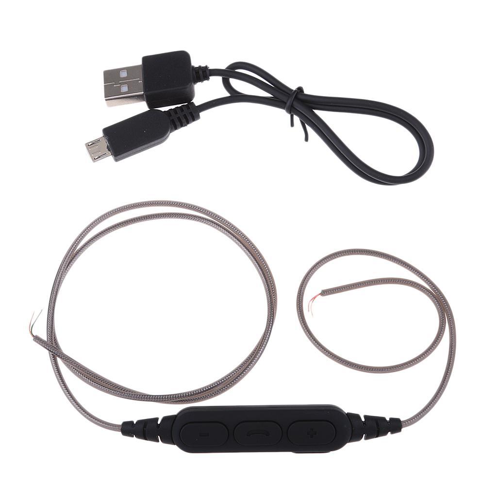 DIY Headphone Audio Cable Line Earphone Maintenance Control Wire With Microphone Bluetooth Adapter Receiver