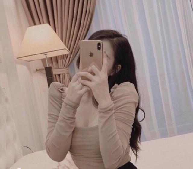 Áo thun lưới vai nhún bồng ( kèm ảng thật