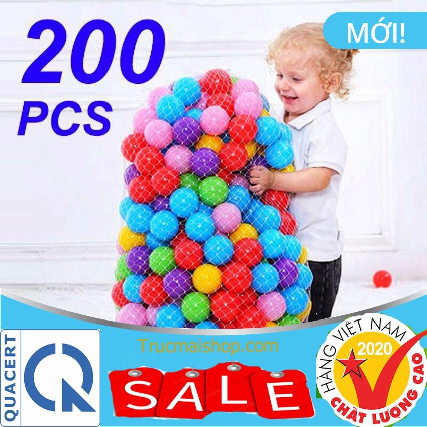 Combo 200 Bóng nhựa mềm banh đồ chơi cho bé Hàng Xuất Khẩu căng hơi không mùi màu đẹp độ bền cao