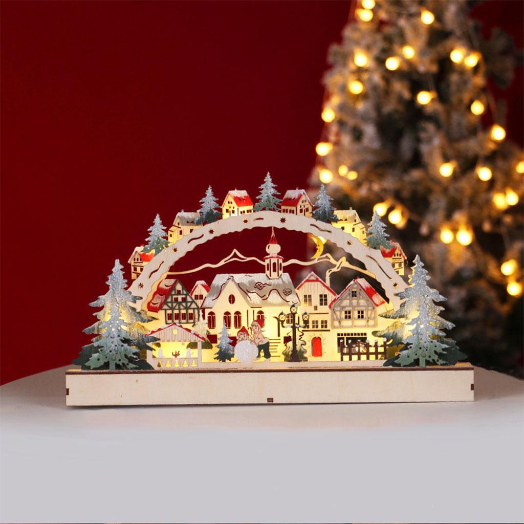 Wooden Christmas LED  and  Book Desktop Decor