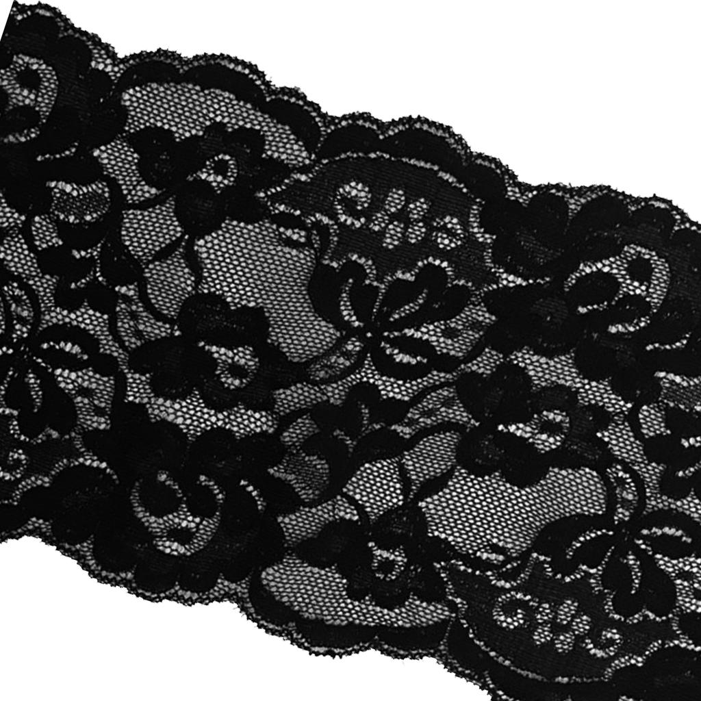 5 Yards 15cm Tiny Stretch Lace Ribbon Floral Trim Sewing Lace Fabric Applique Clothing Accessories Crafts for Bridal Wedding Veils Dress DIY
