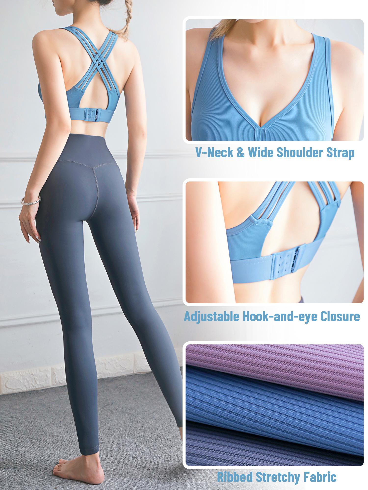 Phụ nữ Yoga Áo ngực Thể thao Gân V Cổ tập luyện Chạy bộ Dây miễn phí Áo vest thông thường