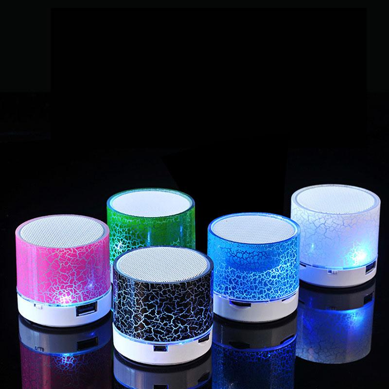 YOUXIU Mini Loa Di Động Bluetooth Không Dây Âm Thanh Xe Hơi Chói Mắt Nứt Đèn LED Loa Siêu Trầm Hỗ Trợ Thẻ TF Sạc USB Color: Blue