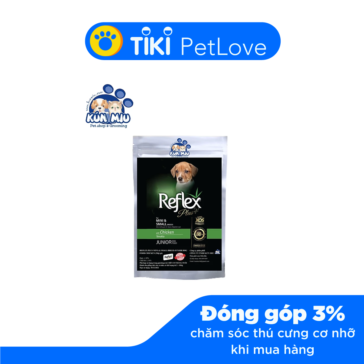 Thức Ăn Cho Chó Con REFLEX PLUS MINI & SMALL BREED JUNIOR vị thịt gà
