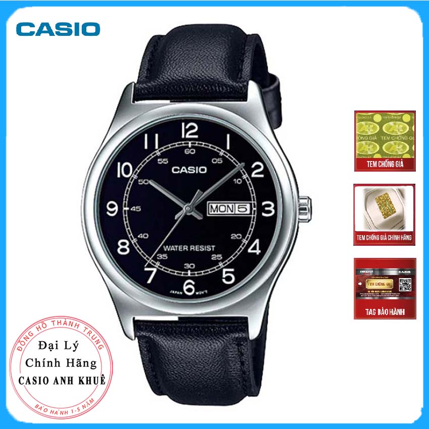 Đồng Hồ Nam Casio MTP-V006L-1B2 Dây Da Đen