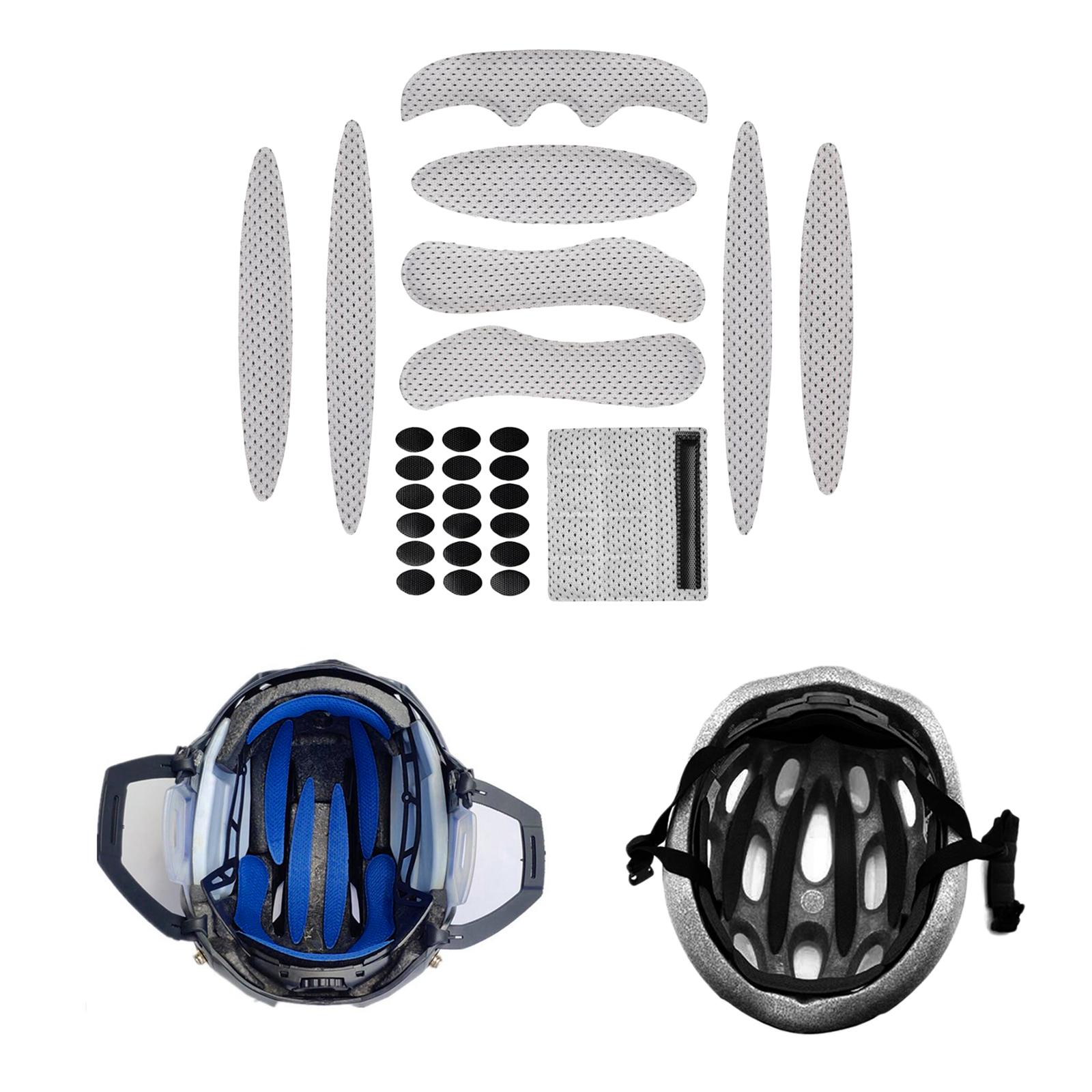 2x27pcs/Set Bike Helmet Padding Kits Helmet Liner Chin Strap Foam Pads Grey
