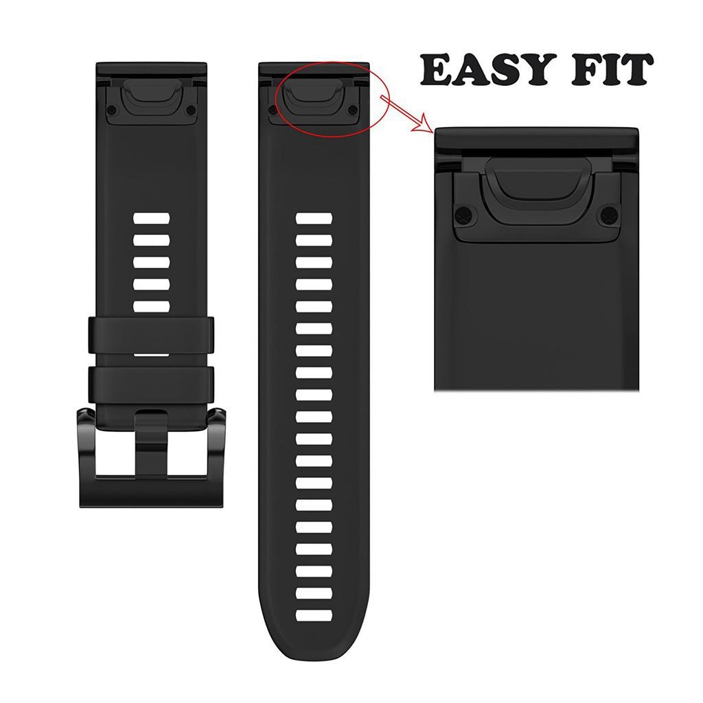 22mm Silicone Quick Release Easy Fit Band Strap for Garmin Fenix 5 Plus 6 pro