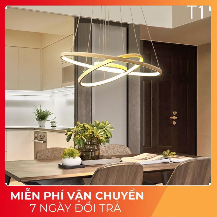 Đèn Thả Trần Không Gian Led T11 Hình Tròn 3 Vòng Viền Trắng/Vàng - 3 Chế Độ Ánh Sáng - Điều Khiển Từ Xa