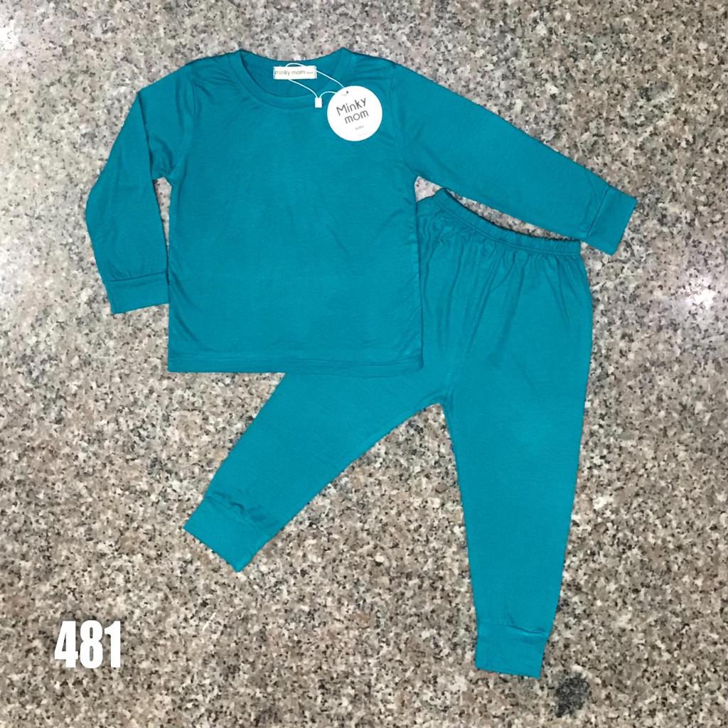 Bộ thun lạnh dài tay Minky Mom cho bé trai và bé gái từ 8-32KG.
