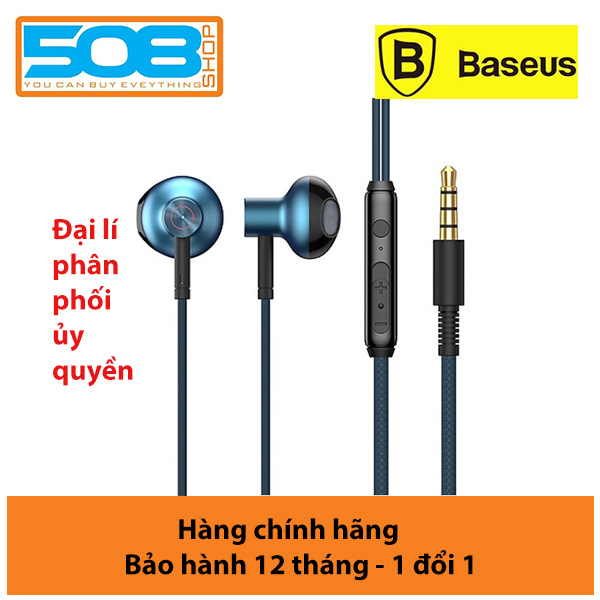 Tai Nghe Có Dây Baseus H19 Âm Thanh Trầm Nổi 6D 3.5 Mm Tích Hợp Micro