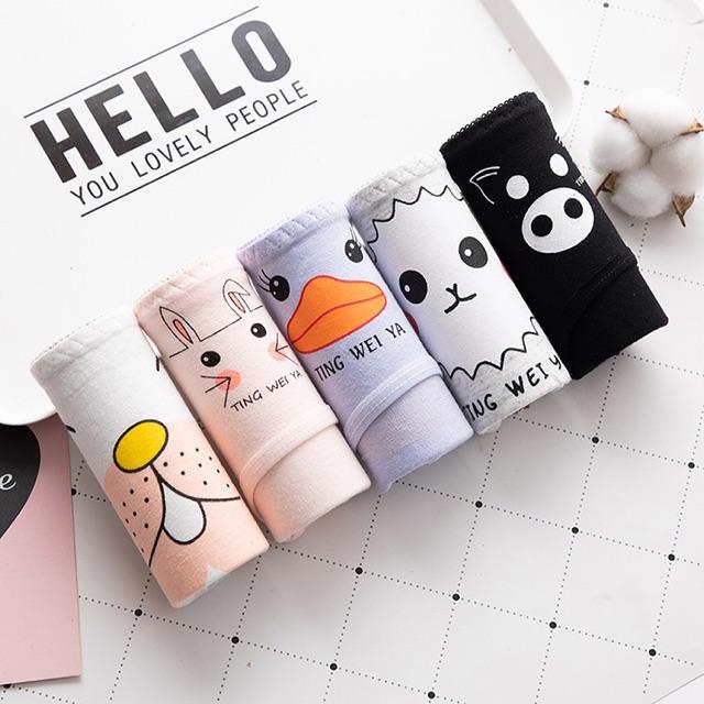 Quần Lót Nữ Cotton Kháng Khuẩn Hình Thỏ Xuất Hàn Hàng Loại Đẹp.