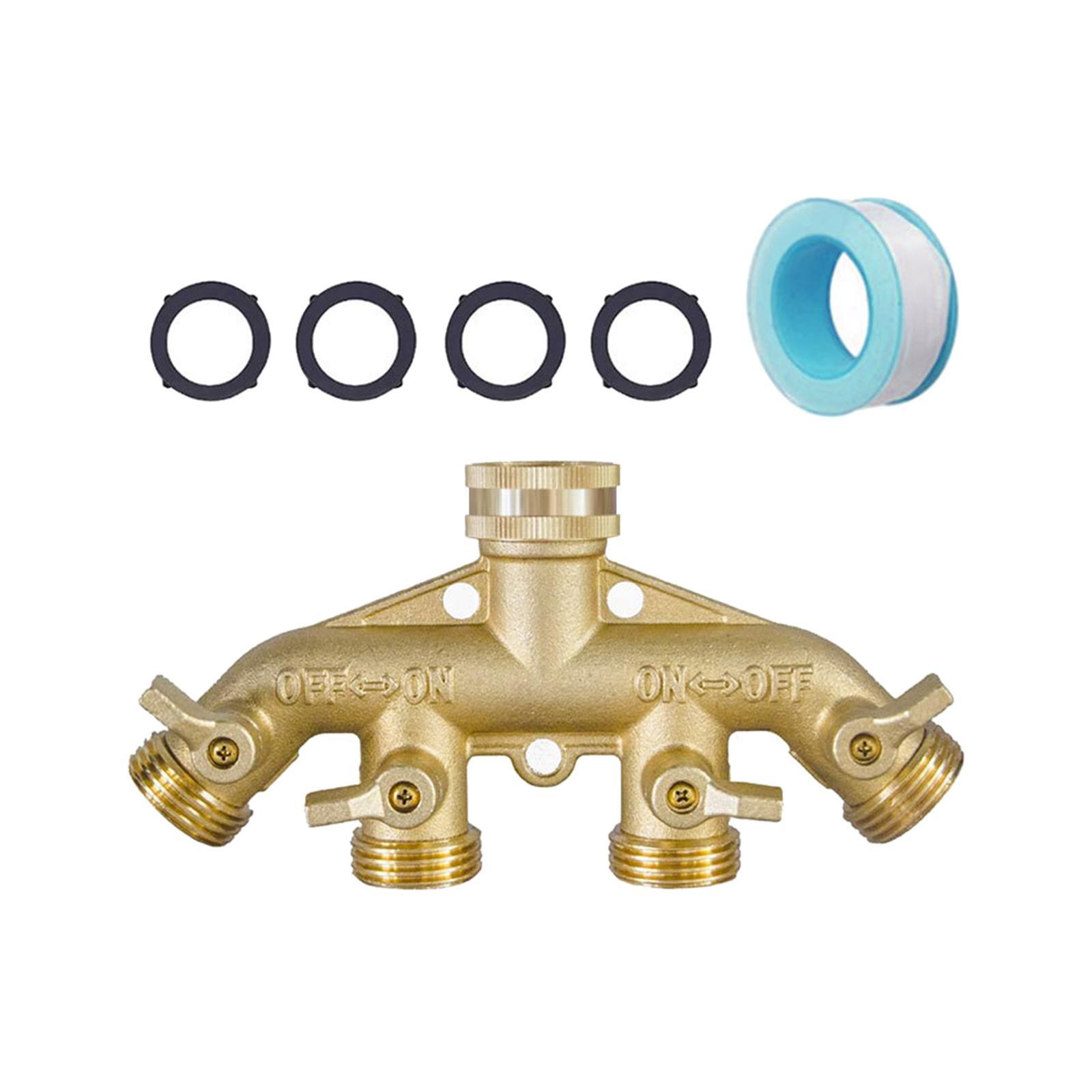 Garden Hose Splitter 3/4" Thread Brass for House Cleaning Pets Showering