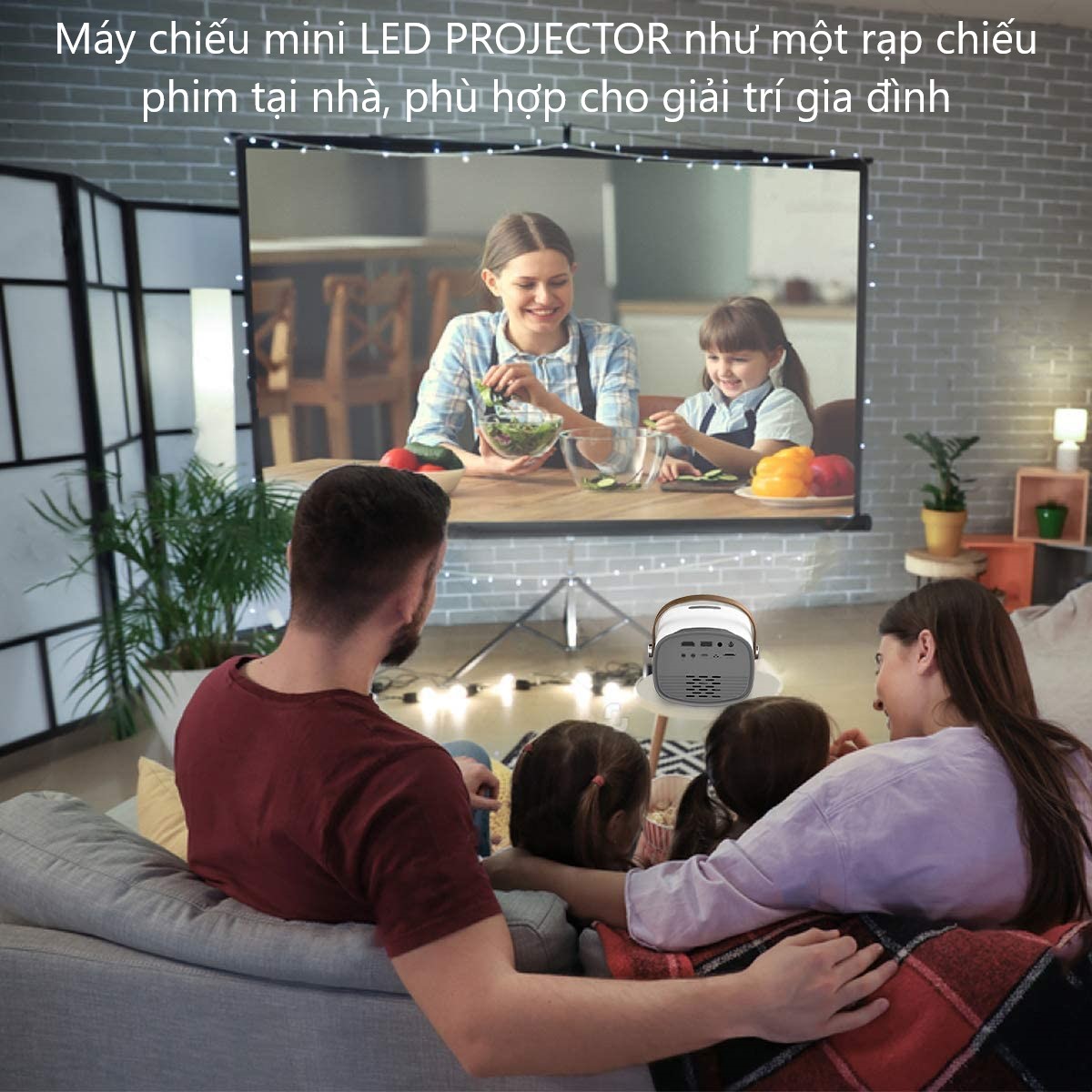 Máy chiếu mini LED PROJECTOR Rạp chiếu phim tại nhà Full HD 1080p giá rẻ, chất lượng, bảo hành 12 tháng