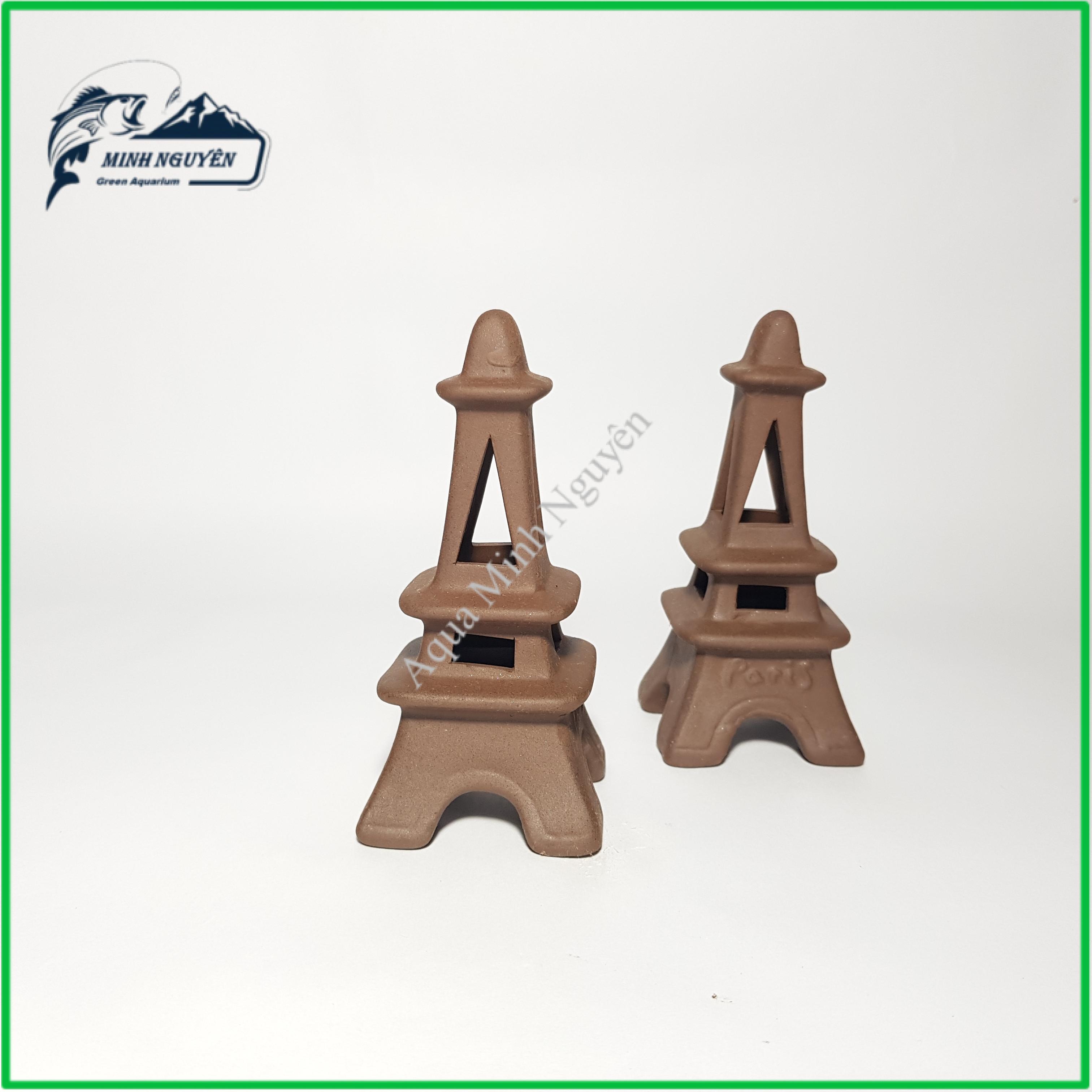 Hang Tép Tháp Eiffel - Đồ chơi tép Hang Tép bằng gốm trang trí bể tép cảnh cá cảnh thủy sinh cao cấp