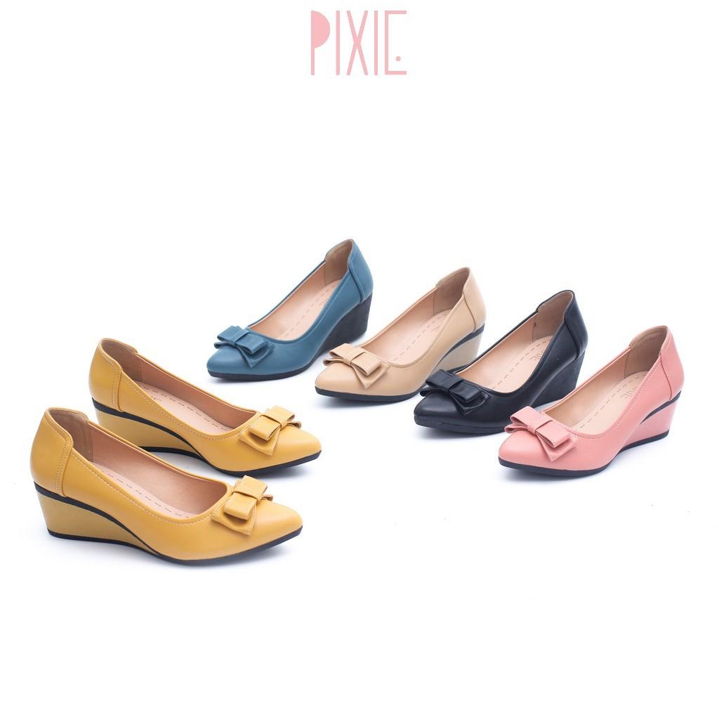 Giày Đế Xuồng 3cm Mũi Nhọn Gắn Nơ Pixie X404