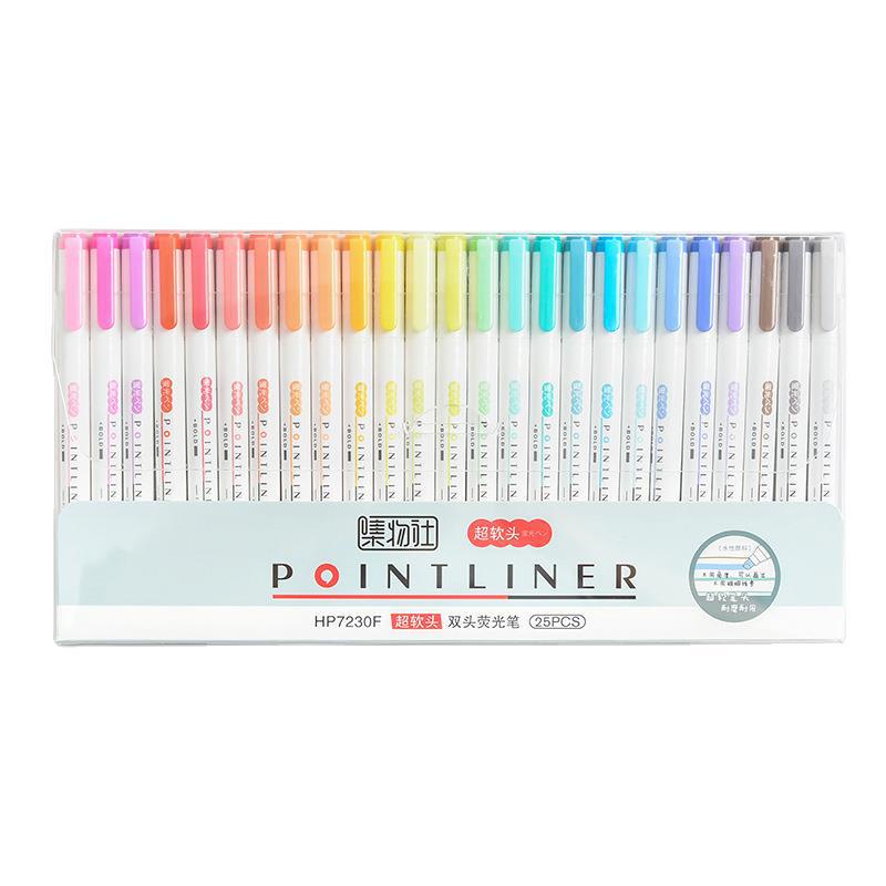 Bộ 5 bút hightlight pastel đánh dấu theo chủ đề 2 đầu dạ quang Pointliner A81