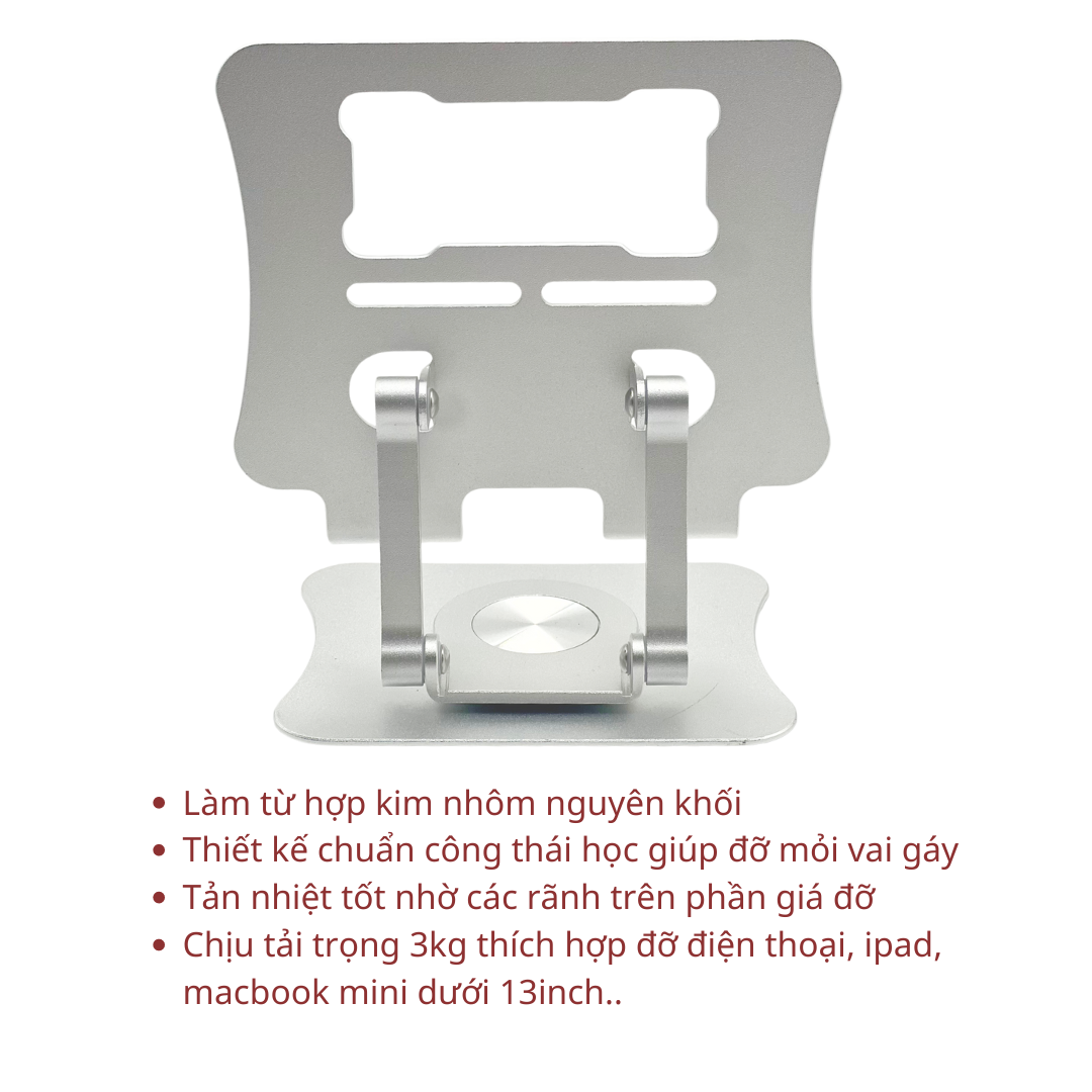 Giá đỡ điện thoại, máy tính bảng L05 đế xoay 360 độ chất liệu hợp kim nhôm - hàng chính hãng