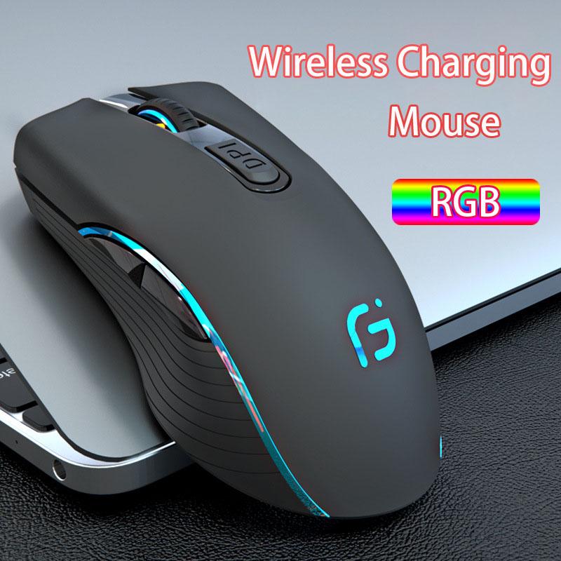 Sạc Máy Tính Hai Chế Độ Bluetooth + 2.4Ghz Không Dây USB Chuột Quang Học 2400DPI Chuột Chơi Game Game Thủ Chuột Cho máy Tính Laptop