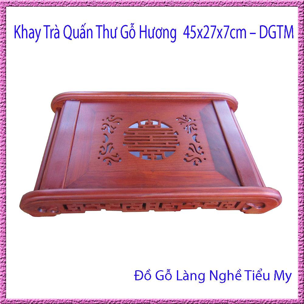Khay Trà Quấn Thư Gỗ Hương, Kích Thước 45x27x7cm Dùng Trong Phòng Khách