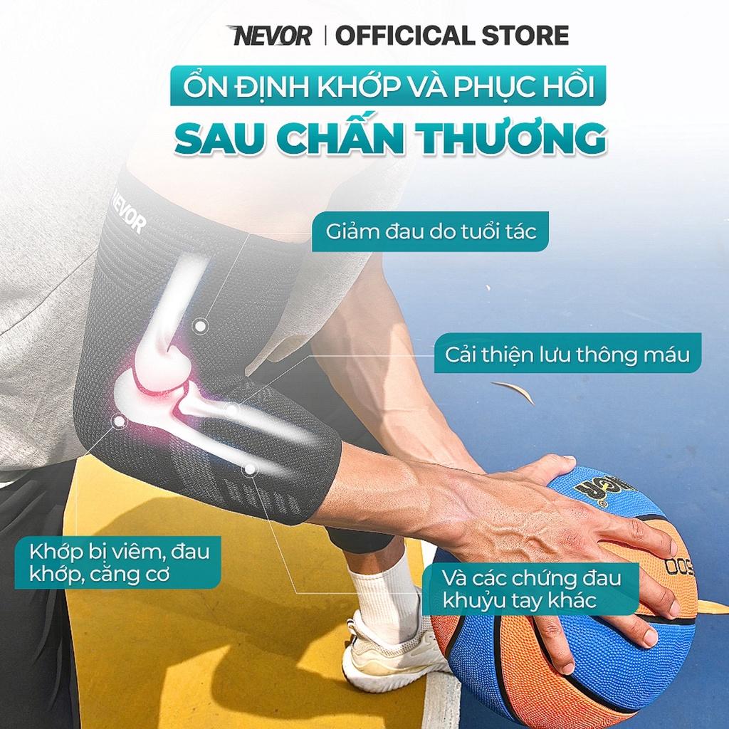 Bó khuỷu tay Nevor BKT03 thoáng khí, co dãn, đàn hồi, bảo vệ giảm đau khuỷu tay, cùi trỏ sử dụng cho bóng rổ, bóng đá