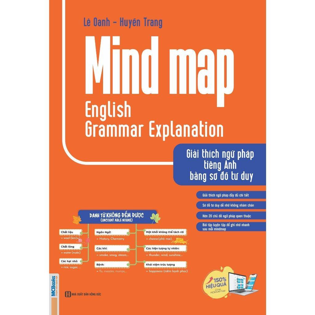 Sách - Mindmap English Grammar Explanation - Giải Thích Ngữ Pháp Tiếng Anh Bằng Sơ Đồ Tư Duy - MCBooks