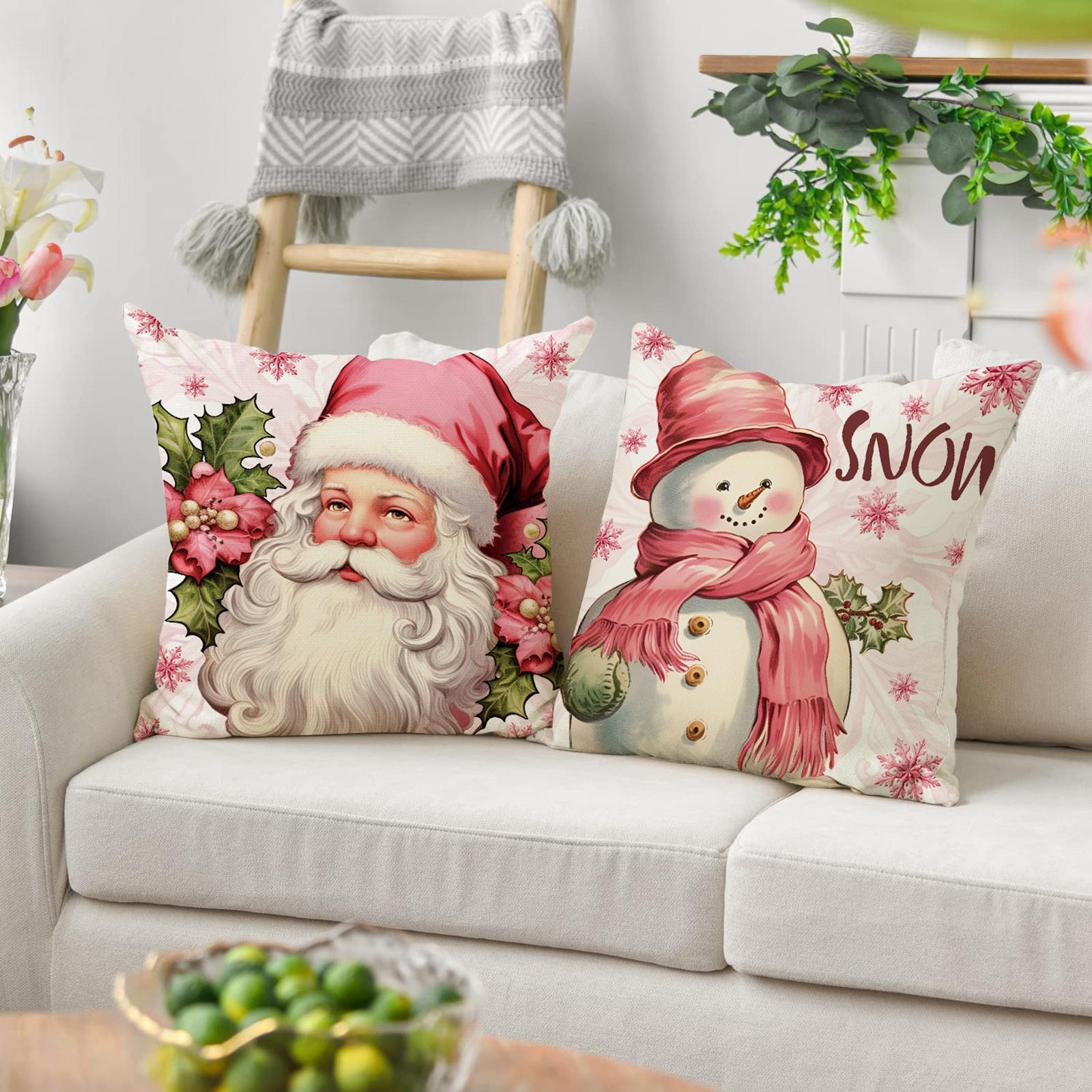 Christmas Throw Pillow Covers Throw Pillows Cases for New Year Farmhouse Bed