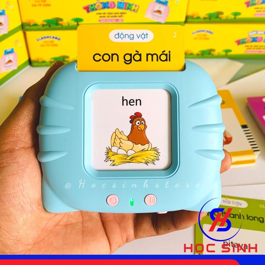 Máy đọc thẻ song ngữ Anh Việt flashcard 112 thẻ,224 từ vựng với 12 chủ đề, máy đọc thẻ thông minh có nhạc