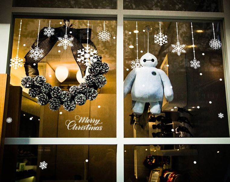 Decal Dán Tường Hình Bông Tuyết Chủ Đề Giáng Sinh, Decal Noel Trang Trí Phòng Khách, Phòng Ngủ, Cửa Hàng