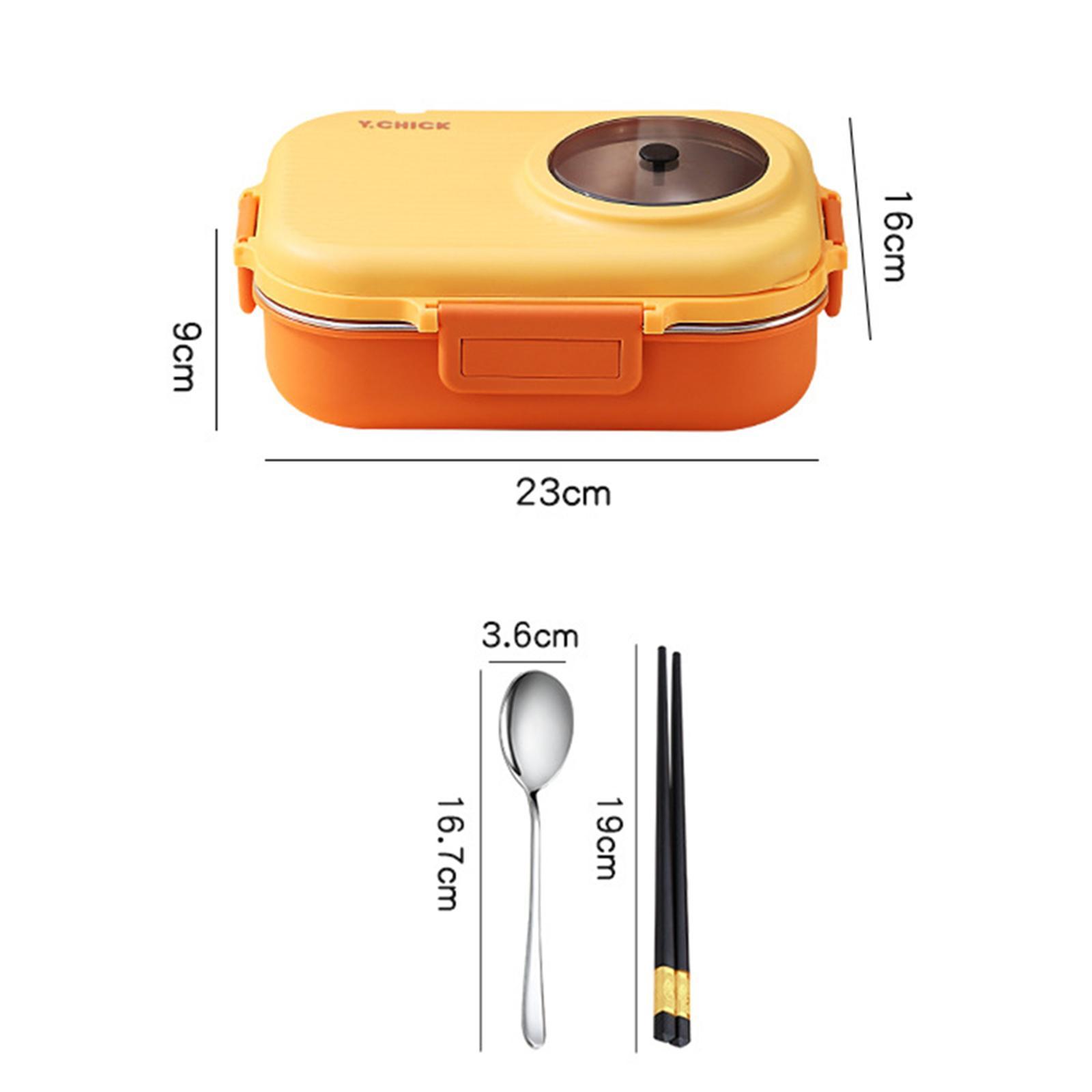 Bento Box with 200ml Soup Bowl with Tableware Food Container Portable Double Layer Lunch Container for Picnic Household Camping Student