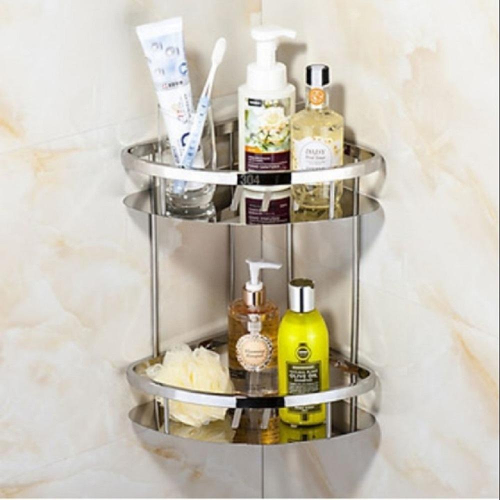 Kệ Góc Nhà Tắm 2 Tầng Inox 304 Cao Cấp Sáng Bóng Tiện Dụng - Kệ Góc Nhà Tắm 2 Tầng Inox 304 Cao Cấp Sáng Bóng Tiện Dụng - Hàng Loại 1