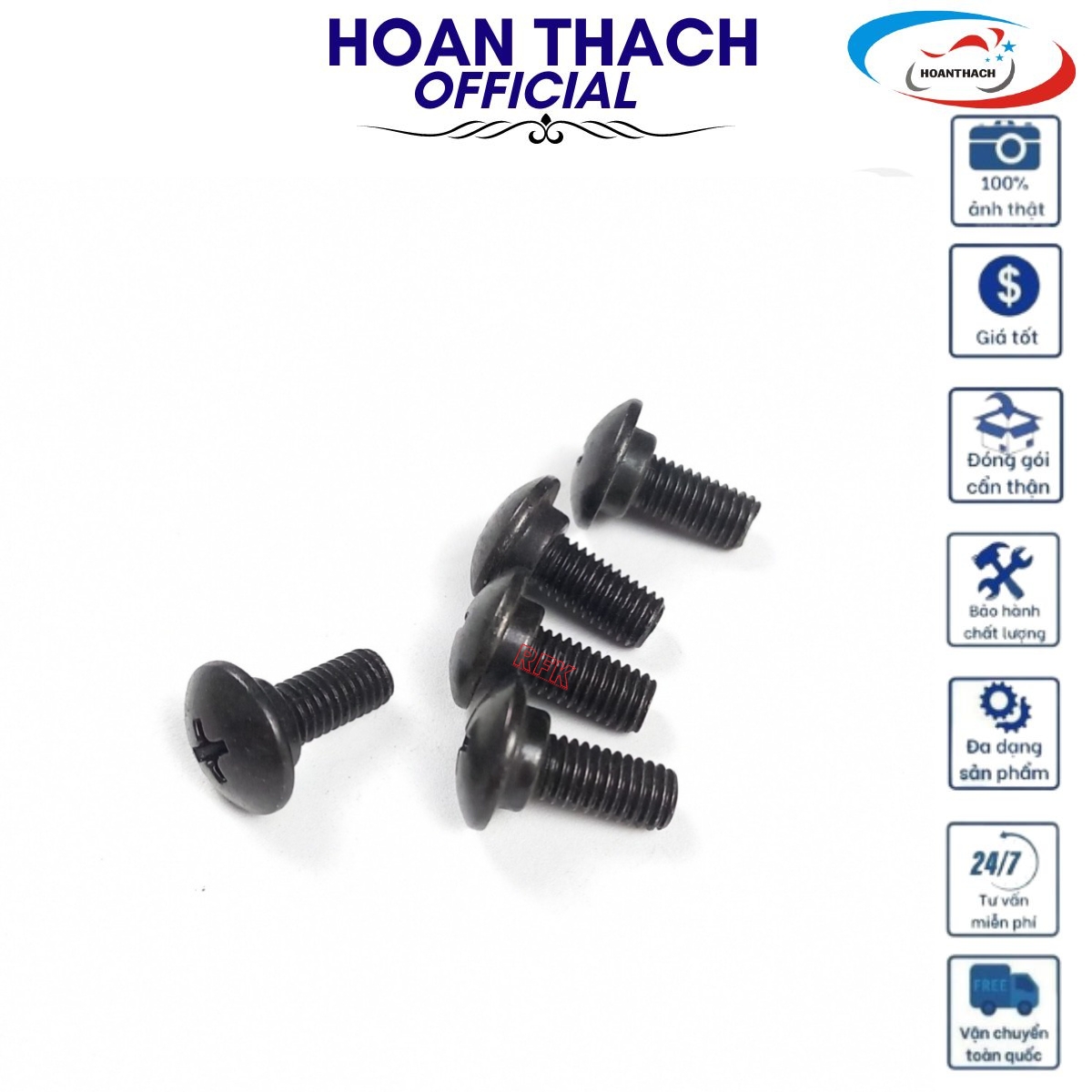 Ốc Dàn Áo Cho Xe Máy 5ly 1.5 Phân Ren Nhiễn Có Ngấn Đen SP006137