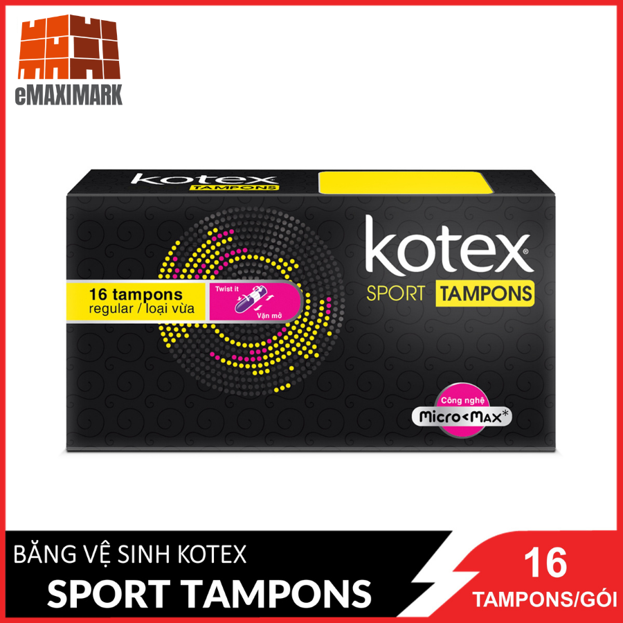 Băng Vệ Sinh Kotex Sport Tampon Loại Vừa Tampon Regular 16 Miếng / Gói