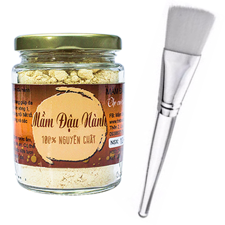 Mầm Đậu Nành Nguyên Chất Bảo Lộc Vũ Gia (100g/hũ) + Tặng Cọ Quét Mặt Nạ