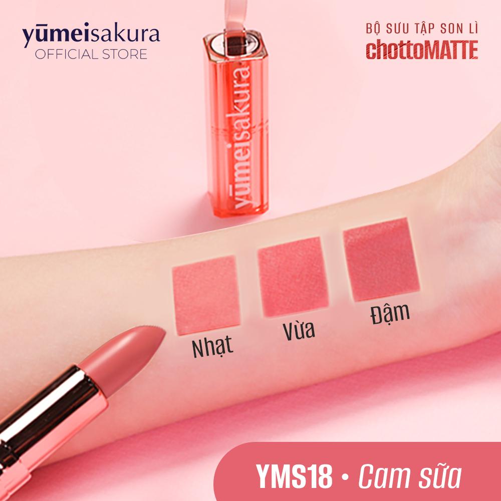 Son Thỏi Màu Cam Sữa Lì Mịn Siêu Dưỡng Yumeisakura Chotto Matte YMS18 3.5g