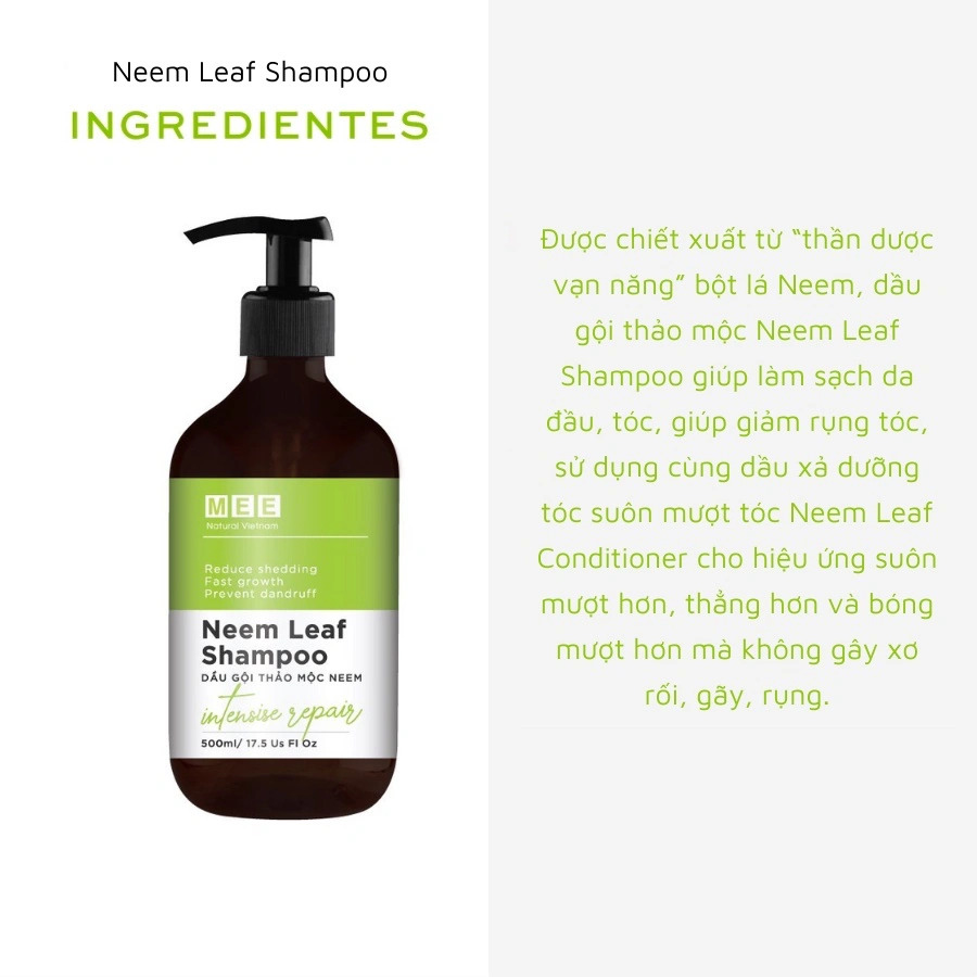 Dầu gội đầu thảo mộc Làm sạch da đầu, kích mọc tóc Mee Natural Shampoo 500ml